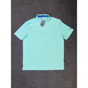 Scales Offshore Core Polo Seafoam Blue Mens XL Short Sleeve Golf Stretch NEW
